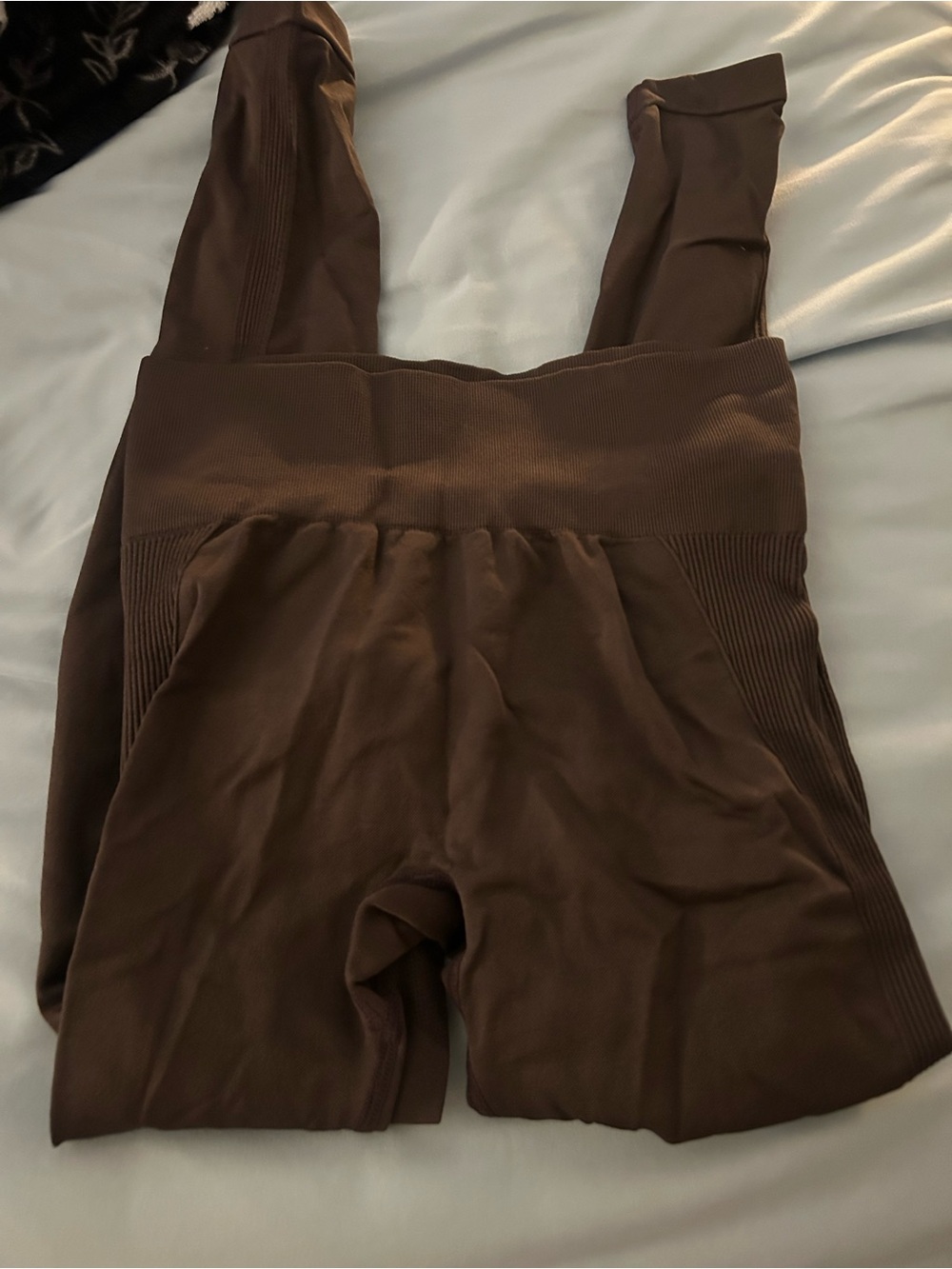 Kids Stretch High-Waist Brown Bike Shorts